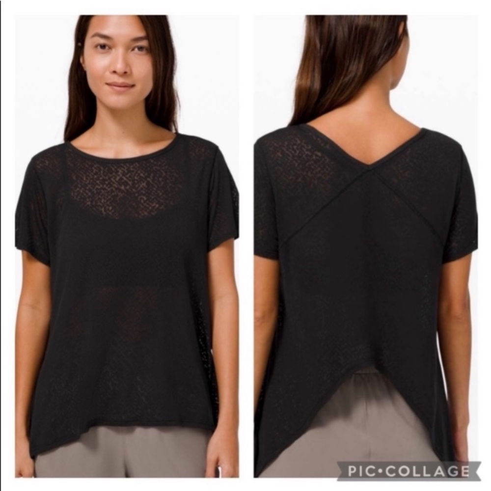 Lululemon loop around black tee Medium - Picture 1 of 10